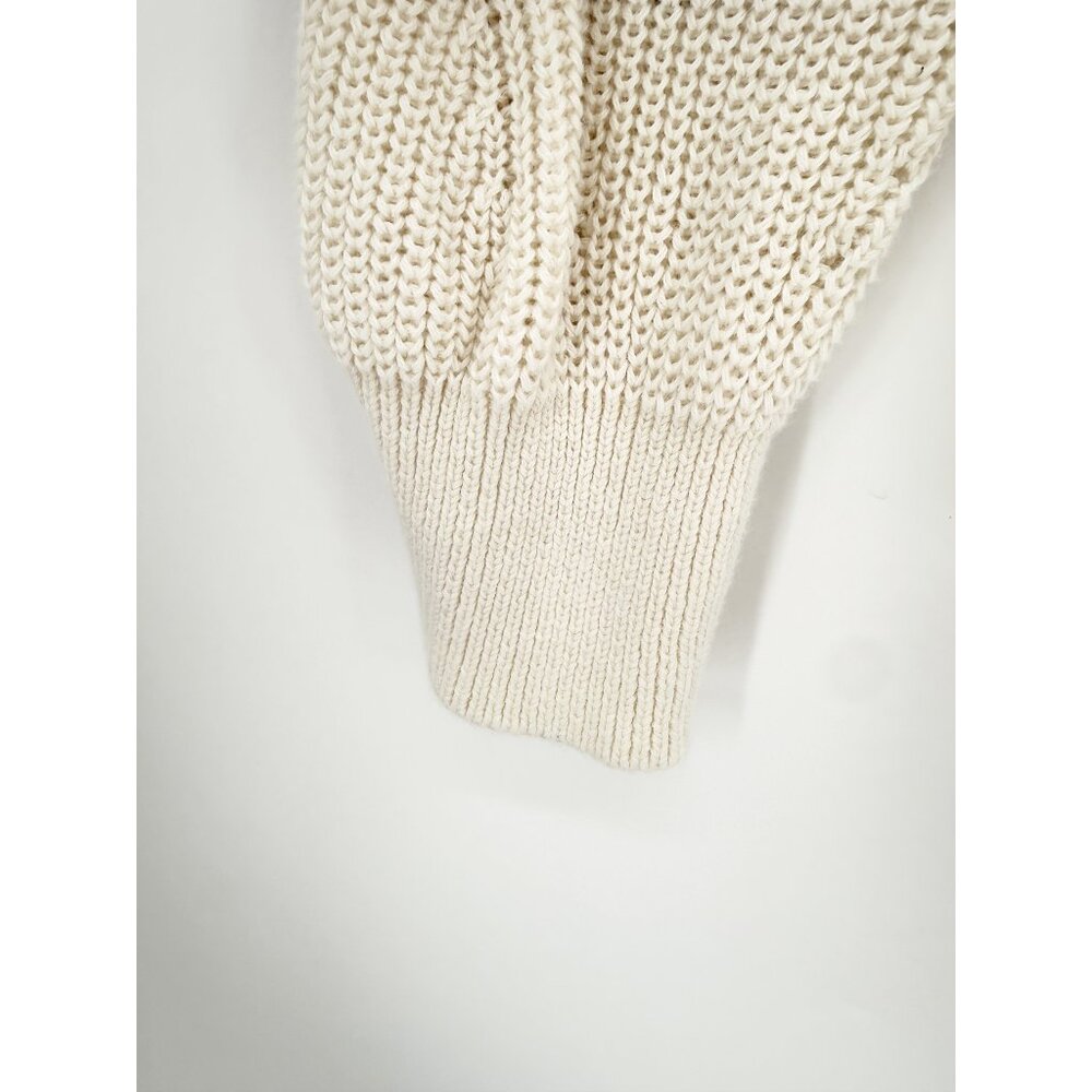 Universal Thread Size L Knit Cardigan Button Front Ivory Black Stripe - Picture 3 of 10